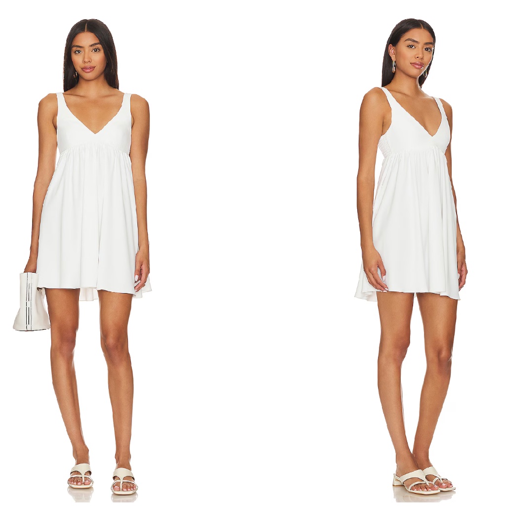 Amanda Uprichard Eloise Textured Mini A-Line Dress Odyssey In White, Size Medium